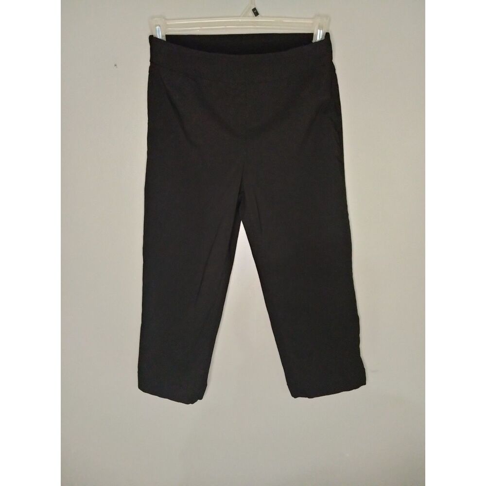 Slim-sation ~ Black Stretch Capri Pants ~ Size 12 ~ Pull-On Style